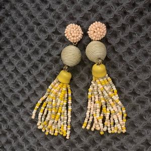 Pink grey & yellow earrings